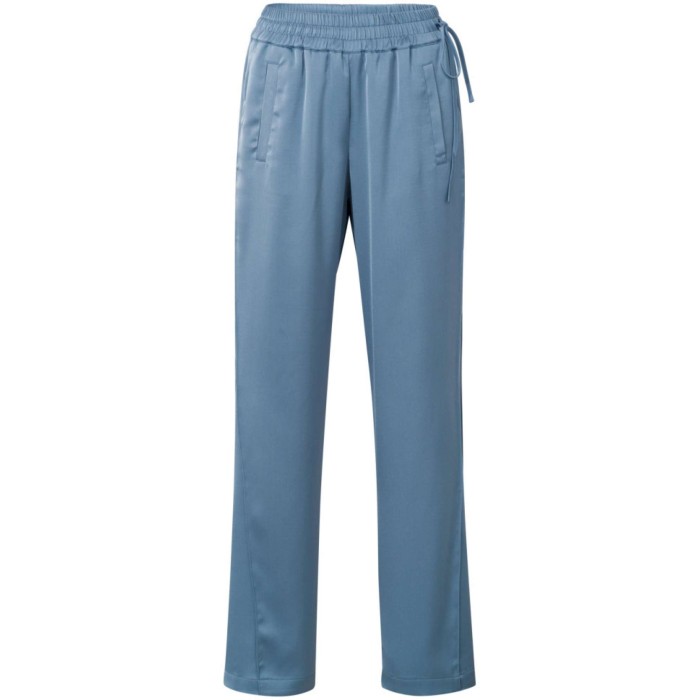 Satin wide leg trousers INFINITY BLUE