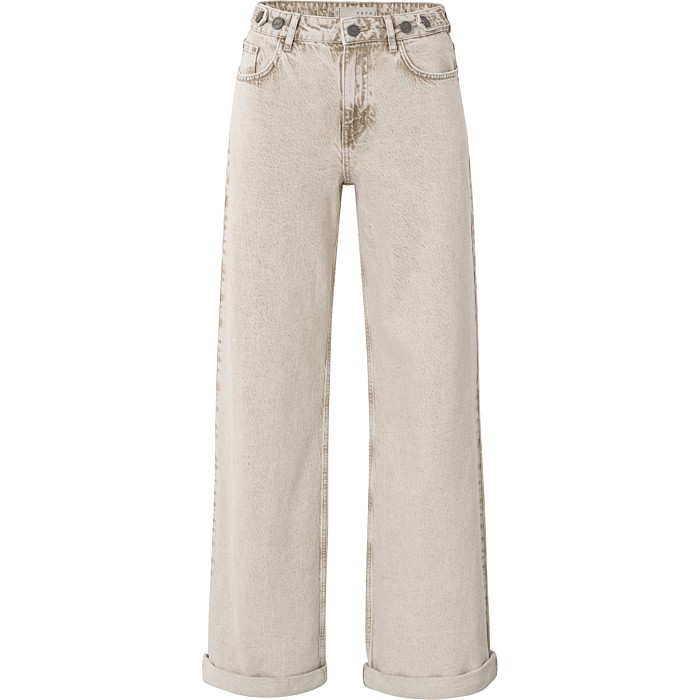 Jeans met omgeslagen zoom WASHED BROWN