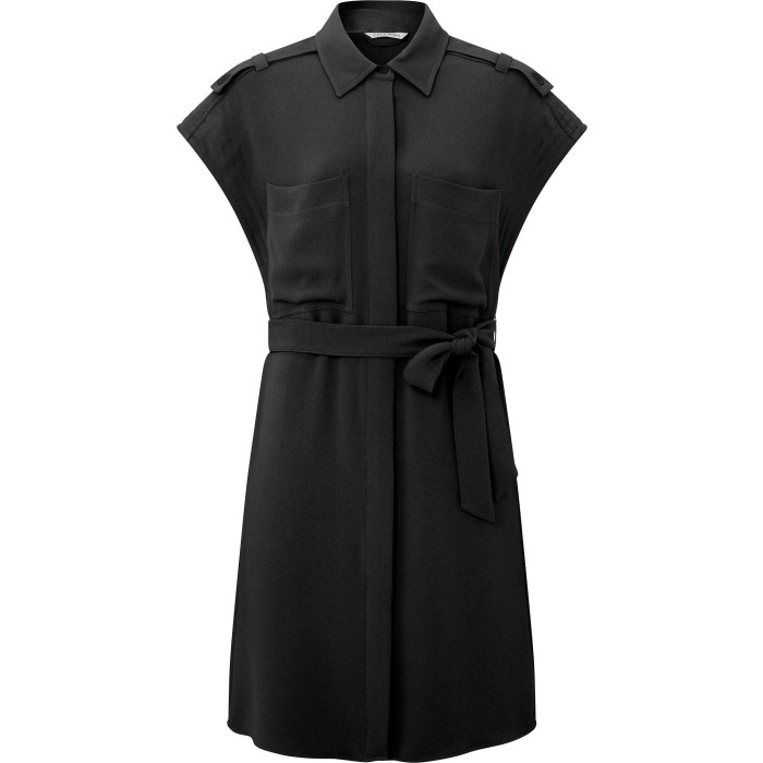 Sleeveless dress with pockets beauty black
