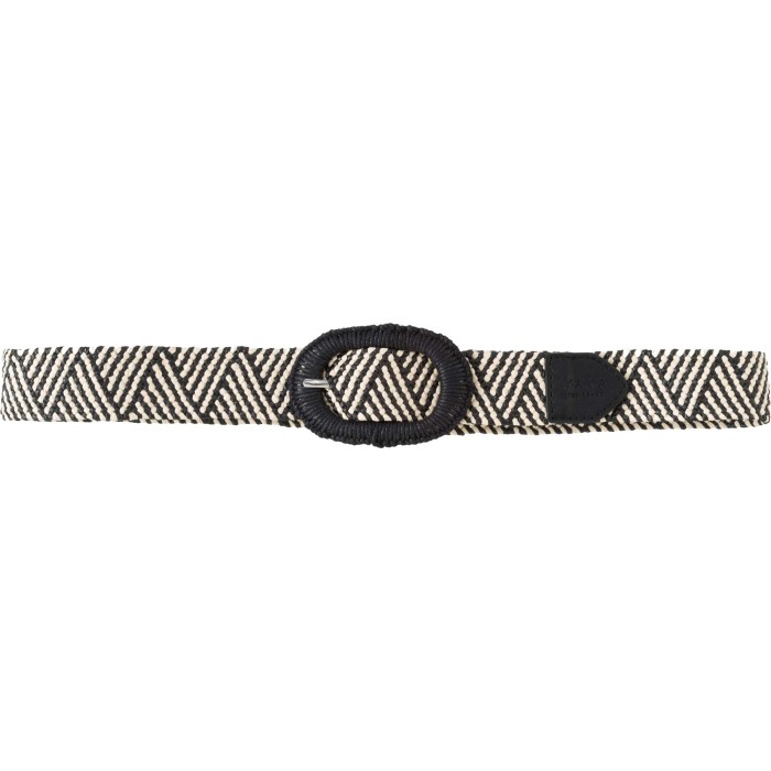 Woven belt with oval buckle beauty black dessin