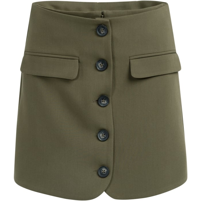 Geweven skort met klepzakken ARMY GREEN
