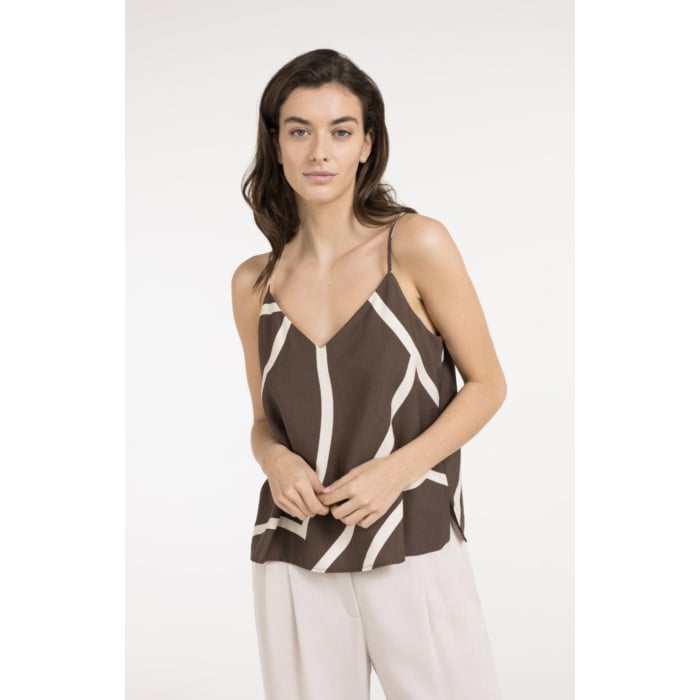Singlet met print en V-hals CHOCOLATE MARTINI BR