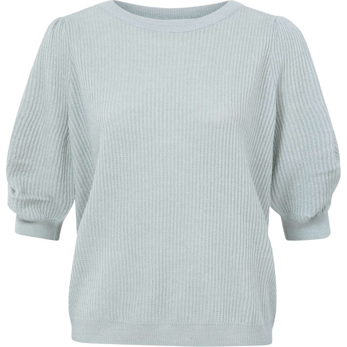 Sweater with balloon sleeves mineral grey melange