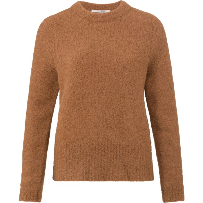 Boucle sweater long sleeve bran brown