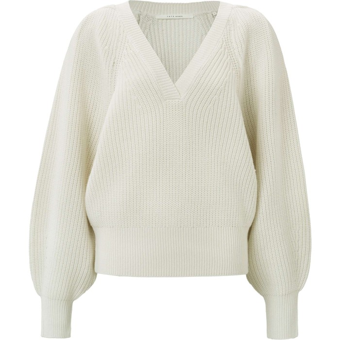 V-neck sweater onyx white