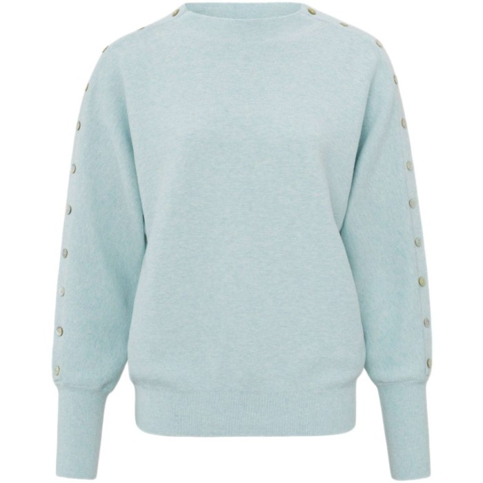 Sweater with button detail plein air blue melan