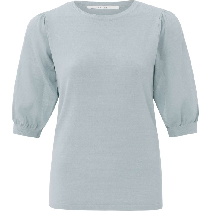 Sweater with puff sleeve pearl blue
