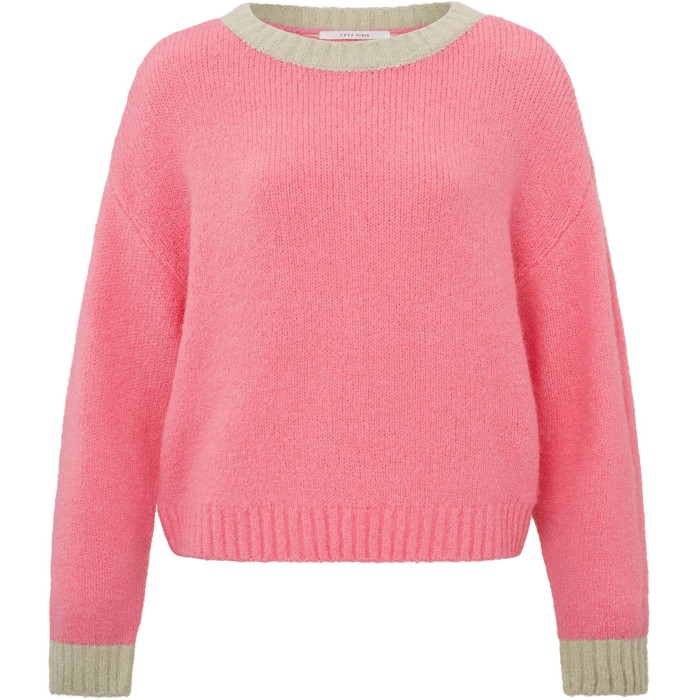 Sweater in duo color morning glory pink