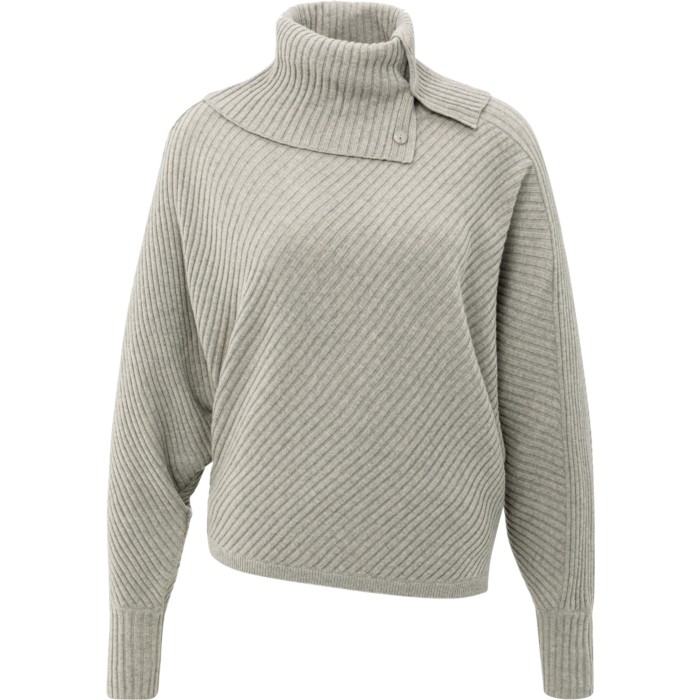 Trui met hoge kraag BROWNISH GREY MELANG