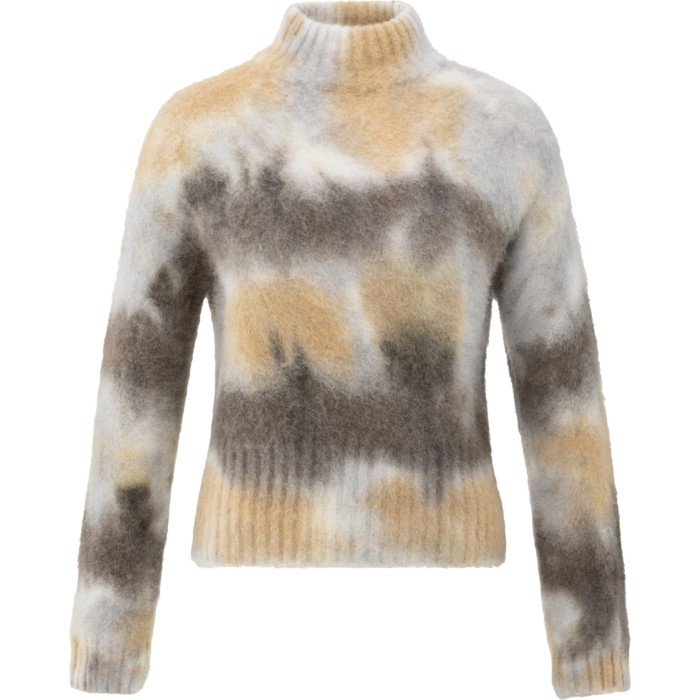 Gebreide trui met print DARK TAUPE GREY DESS