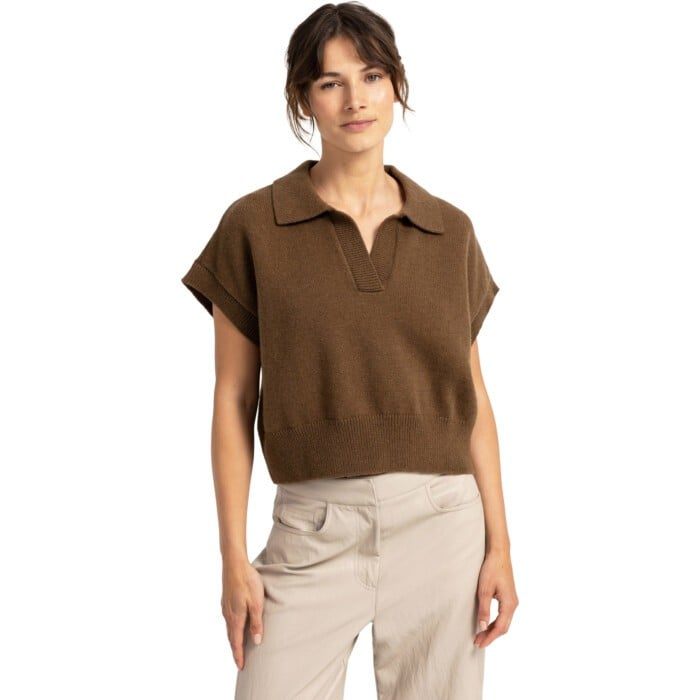 Spencer met kraag TEAK BROWN MELANGE