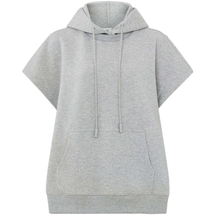 Sleeveless hoodie with pockets grey melange