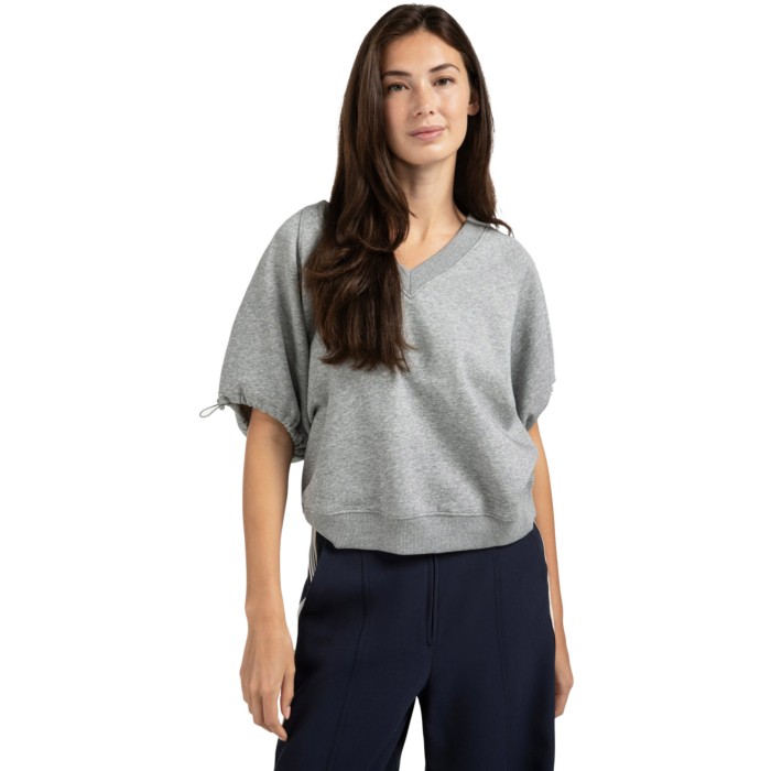 Sweatshirt met V-hals MEDIUM GREY MELANGE