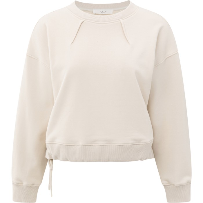 Sweater met plooidetails CHALK WHITE