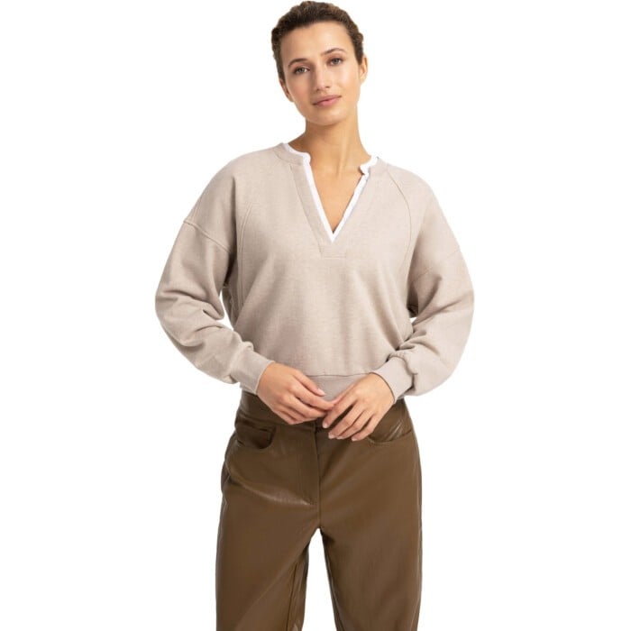 Sweater met geweven kraag PURE CASHMERE GREY M