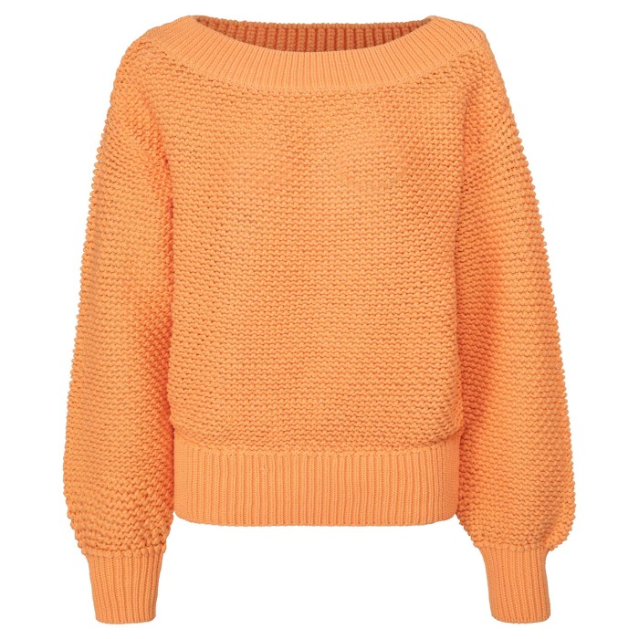 Textured sweater ls orange