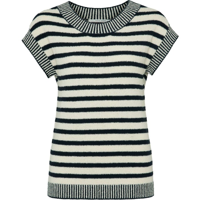 Sleeveless sweater with stripe tapioca sand dessin