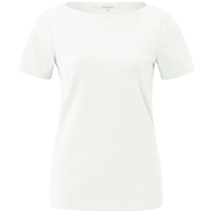 T-shirt with boatneck PURE WHITE