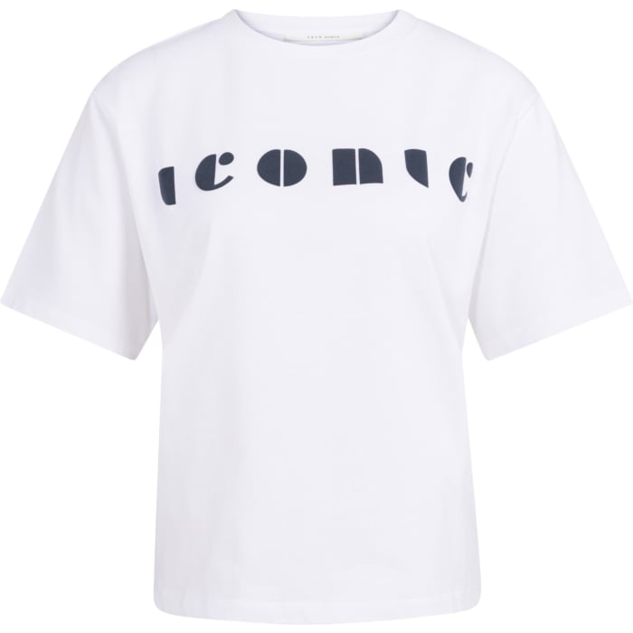 Boyfriend T-shirt met print PURE WHITE DESSIN