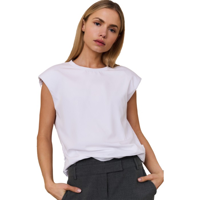 Top met schoudervulling PURE WHITE