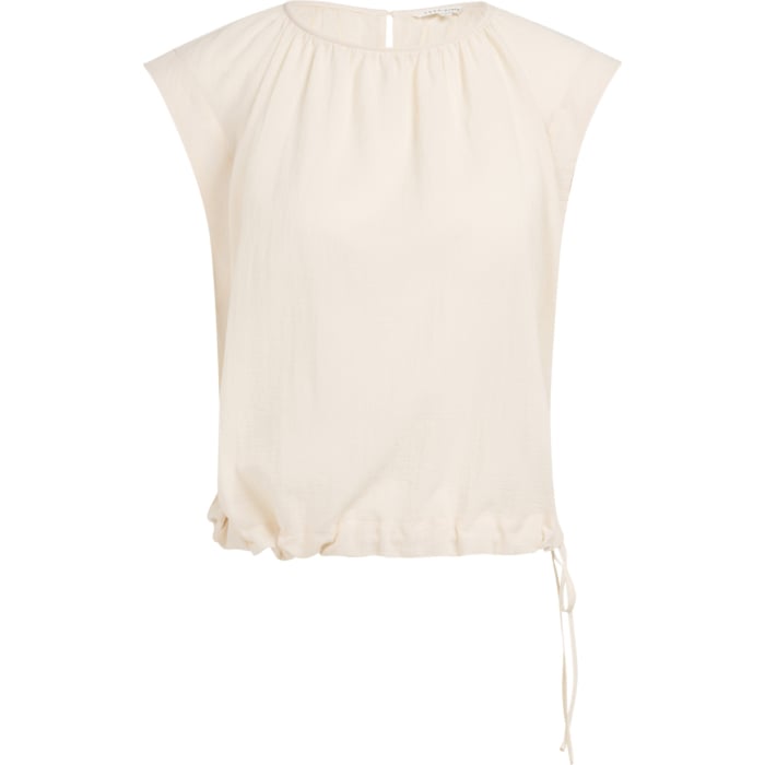 Top met geplooide halslijn CLOUD CREME WHITE