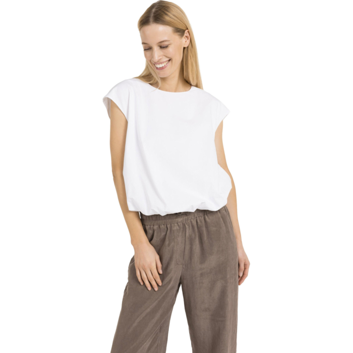 Linnen top met ballonvorm PURE WHITE