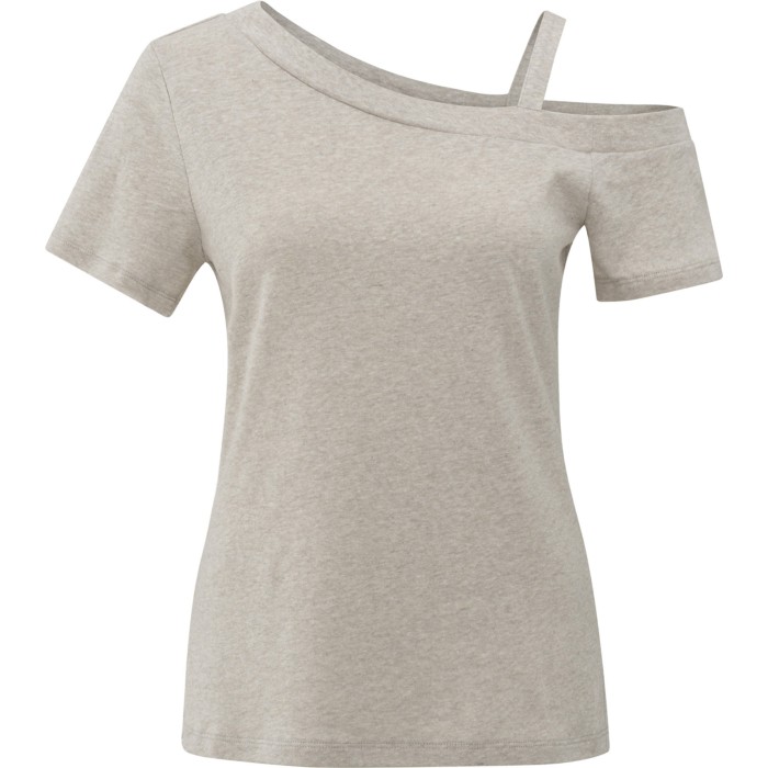 T-shirt met schouderbandje MILK BROWN MELANGE