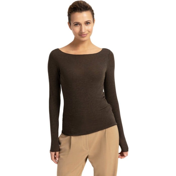 Top met boothals SLATE BLACK BROWN ME