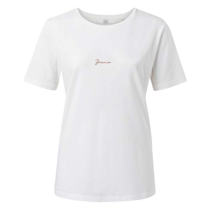 Jersey tee with embroidery off white