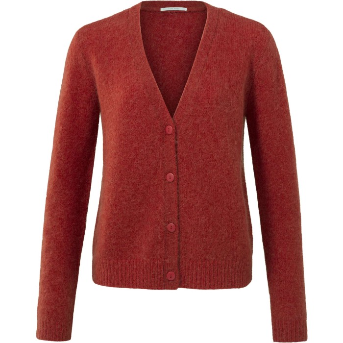 Cardigan with buttons lava falls red