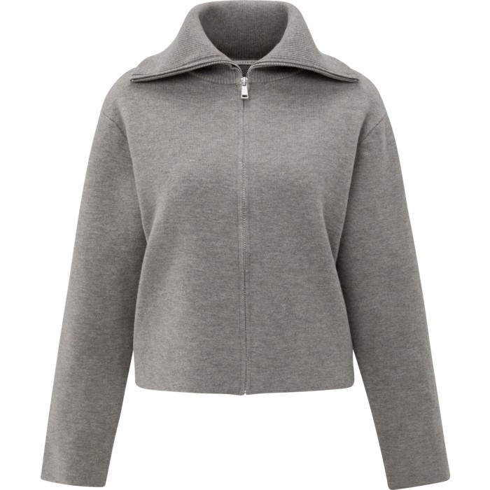Vest met hoge hals en rits TAUPE GREY