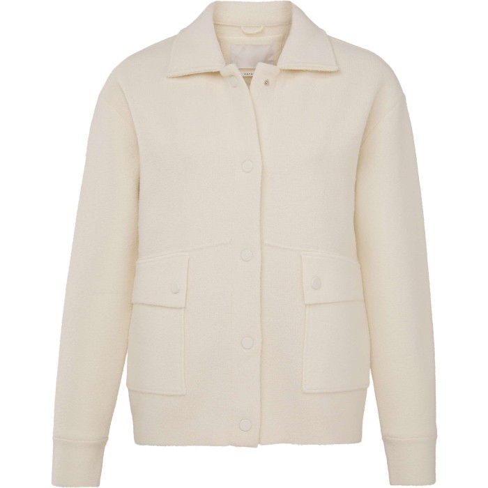 Knitted jacket with pockets wool white