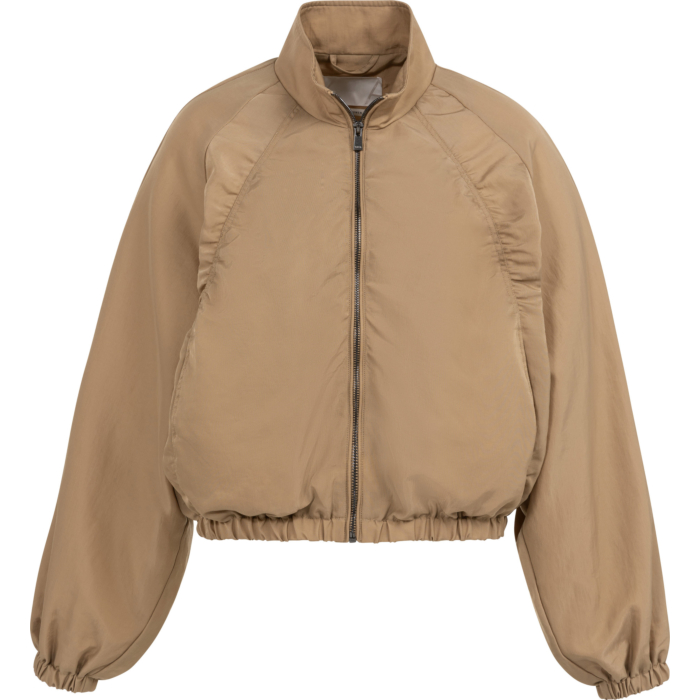 Kort jack met plooidetails TAN BROWN