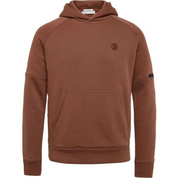 Hooded regular fit cotton blend cappuccino