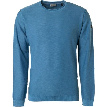 Pullover crewneck garment dyed + st blue