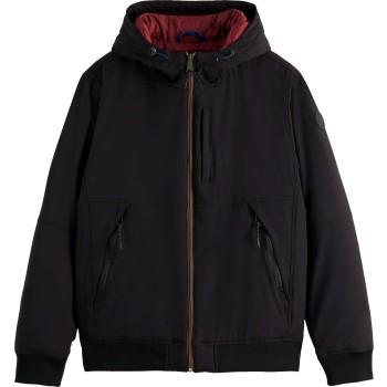 Hooded jacket with stretch black