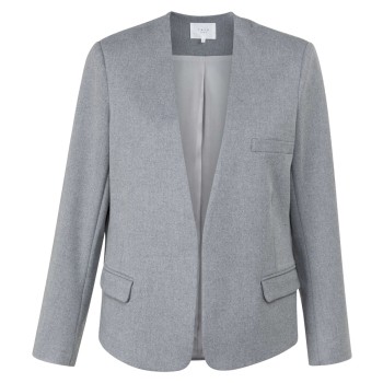 Tailored collarless blazer silver filigree grey