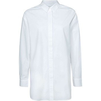 Button up blouse in poplin bright white