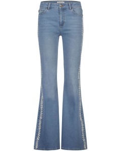 Eva extra flare jeans  blue & embroidery