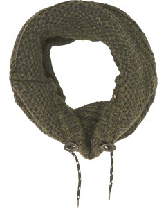 Scarf, tube knit cord, mix match kn dk army