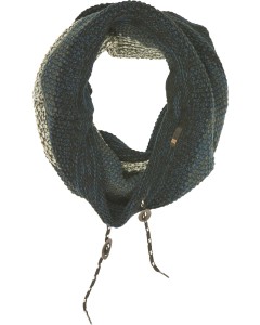 Scarf, tube knit cord, degrade col shadow blue