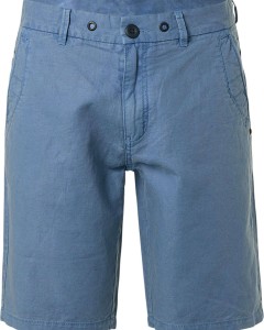 Short with linen garment dyed washed blue