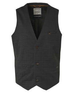 Gilet printed check jersey unlined black