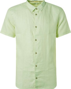 Shirt short sleeve linen solid mint