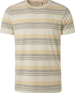 T-shirt crewneck melange stripes mustard