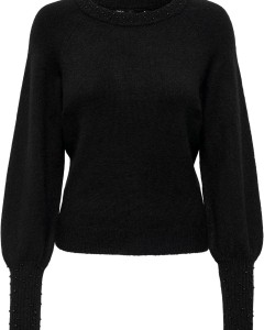 Alexis l/s bead pullover knt black