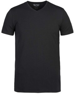 2 pack v-neck basic t-shirt black