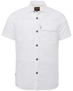 Short sleeve shirt ctn/linen bright white