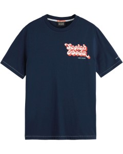Small logo-artwork jersey t-shirt navy