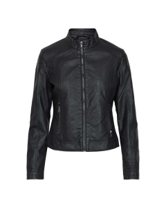 Daily fake leather jacket black